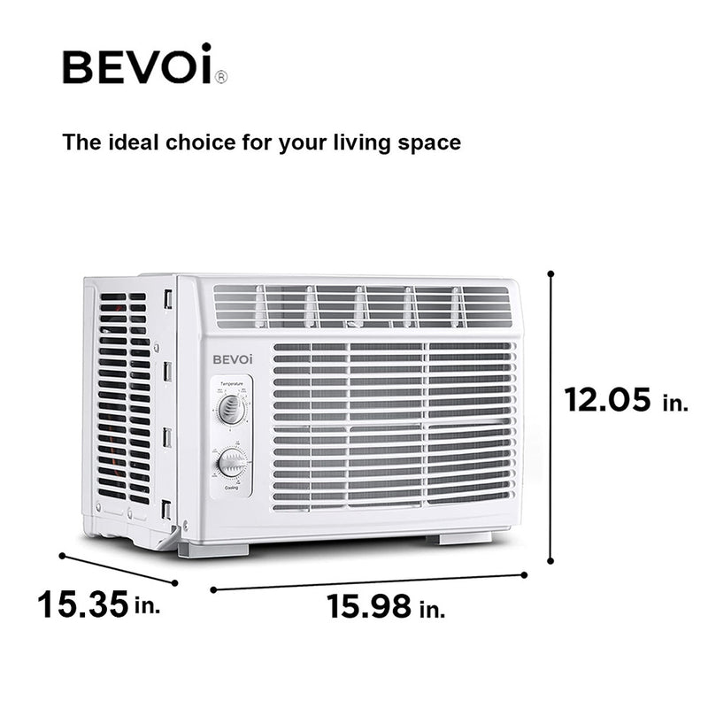 Bevoi BEV05WiNMiD 5,000 BTU Window Air Conditioner with Remote 115V 15A in White