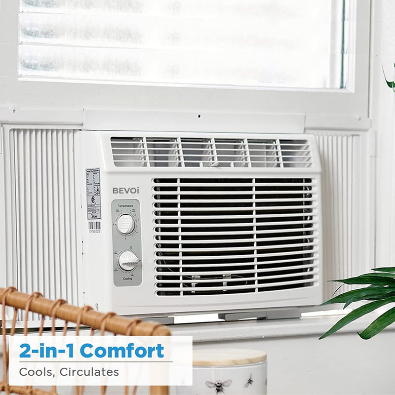 Bevoi BEV05WiNMiD 5,000 BTU Window Air Conditioner with Remote 115V 15A in White