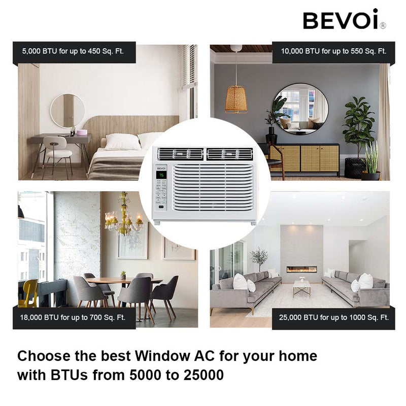 Bevoi BEV06WiNCC 6,000 BTU EasyCool Window Air Conditioner with Remote 115V 15A in White