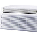 Close-up view of Bevoi 9,000 BTU PTAC air conditioner with heat pump in white