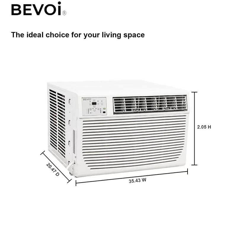 Bevoi BEV12WiNMiD 12,000 BTU EasyCool Window Air Conditioner with Remote 115V 15A in White
