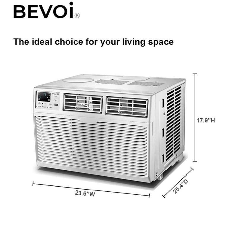 Bevoi BEV15WiNCC 15,000 BTU EasyCool Window Air Conditioner with Remote 115V 15A in White