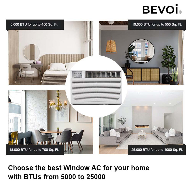 Bevoi BEV25WiNHF 23,200 BTU Window Air Conditioner with Heat 230V 20A in White