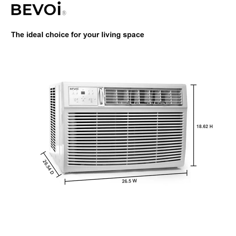 Bevoi BEV25WiNMIDHF 25,000 BTU Room Window Air Conditioner Heat and Cool 230V 30A in White
