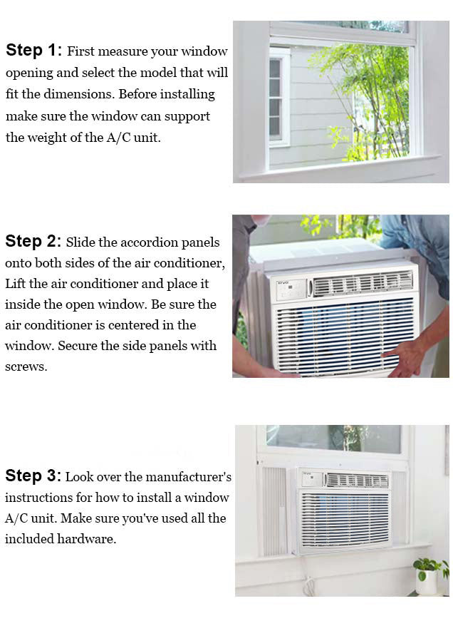 Bevoi BEV25WiNMIDHF 25,000 BTU Room Window Air Conditioner Heat and Cool 230V 30A in White