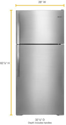 Bevoi BVIREF14SS 14.3 cubic Ft. Top-Freezer Refrigerator in Stainless Steel