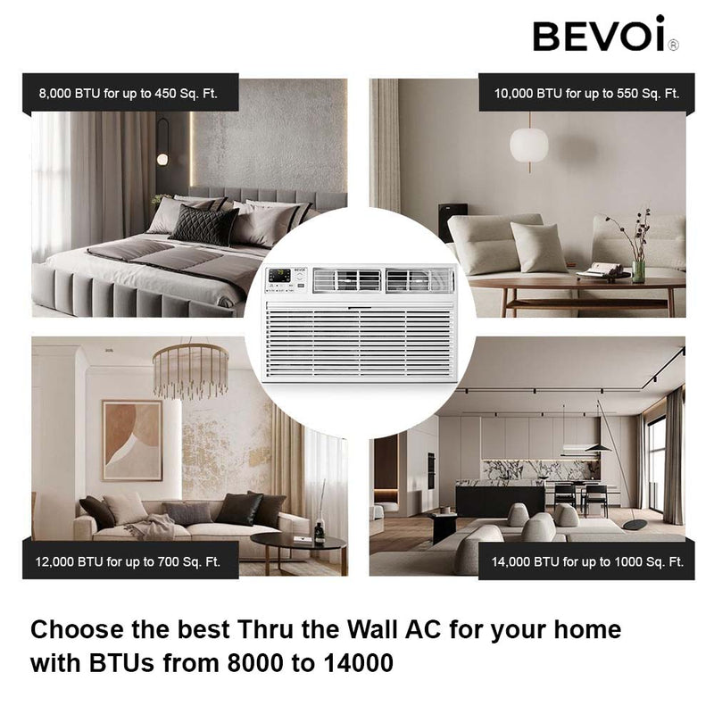 Bevoi TBEVTTW1022C 10,000 BTU Through The Wall Air Conditioner Cool Only 220V in White