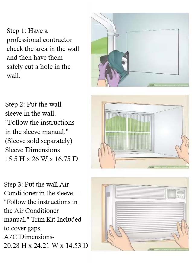Bevoi TBEVTTW122C 12,000 BTU Through The Wall Air Conditioner Cool Only 220V in White