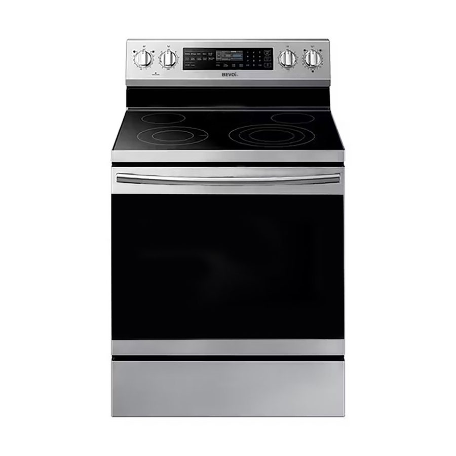 Bevoi BSPEE3003SS 30 inch Freestanding Rear Control OPP Electric Range in Stainless Steel