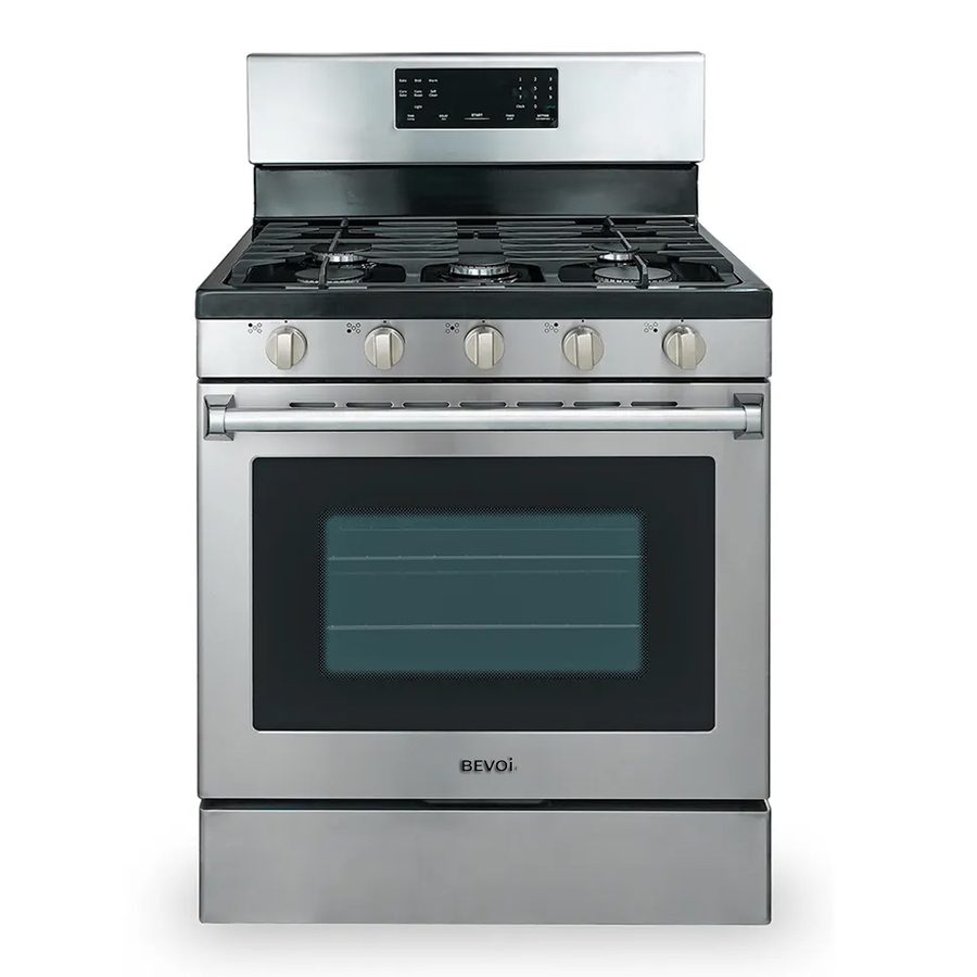 Bevoi BSRGG3001SS 30 inch 4.8 cu. ft. Freestanding Rear Control Gas Range in Stainless Steel