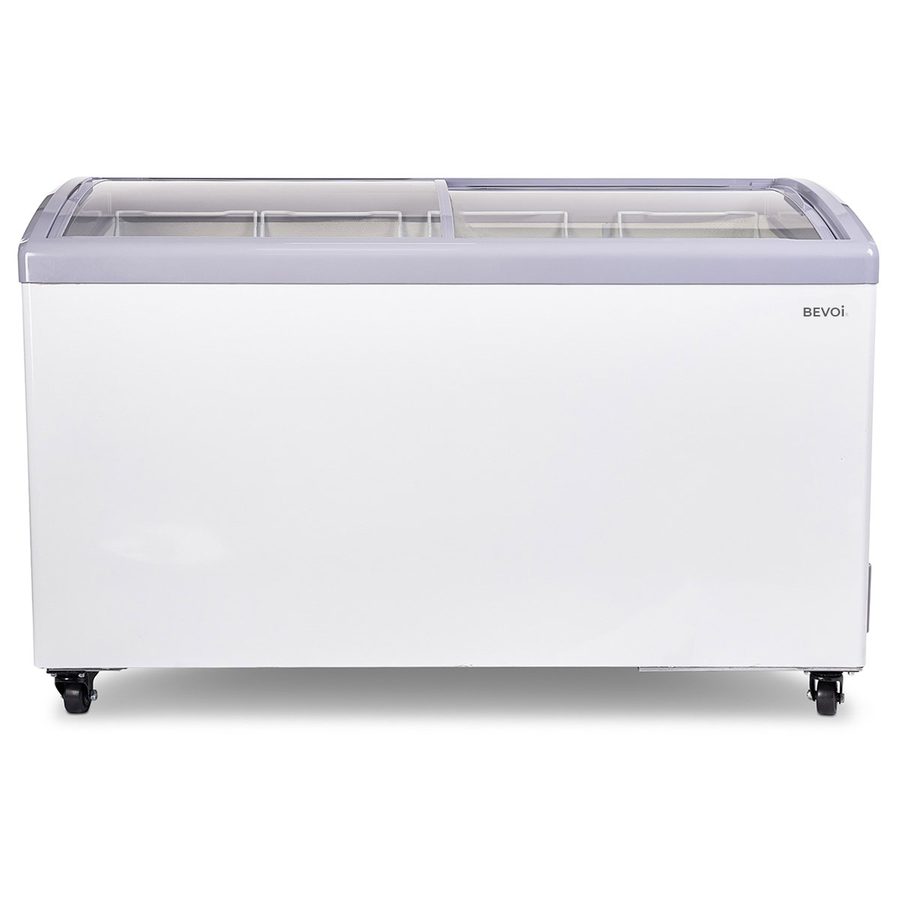 Bevoi CHSTBBE109 10.9 cubic Ft. Curved Glass Top Chest Freezer in White