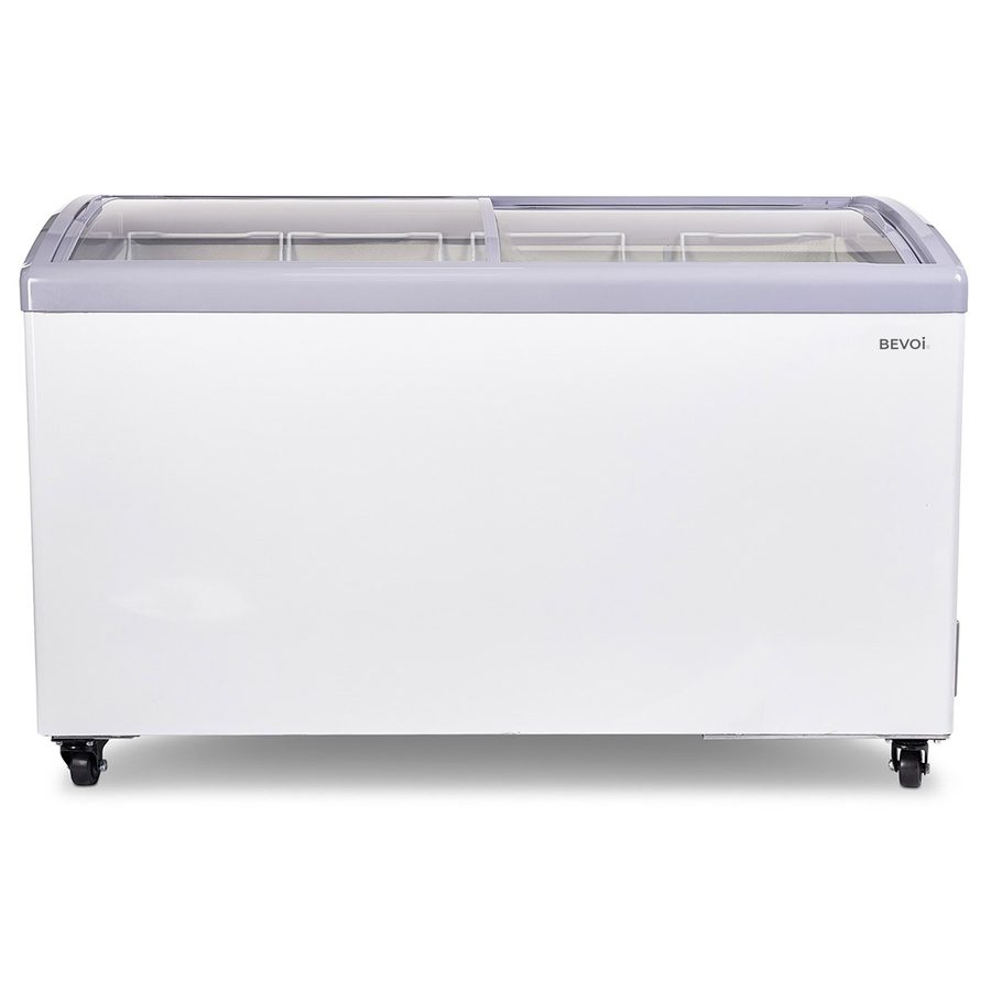 Bevoi CHSTBBE95 9.5 cubic Ft. Curved Glass Top Chest Freezer in White
