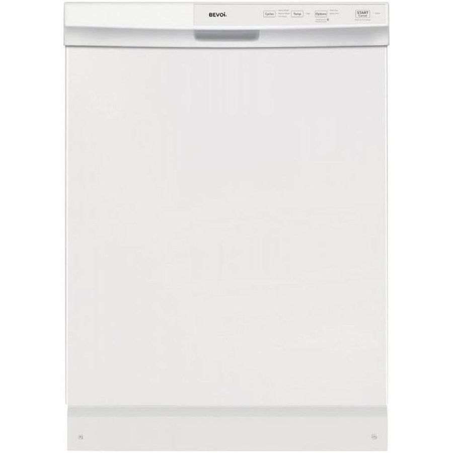 Bevoi DISH24BEEWW 24" Built-In Front Control Dishwasher with Stainless Steel Tub in White