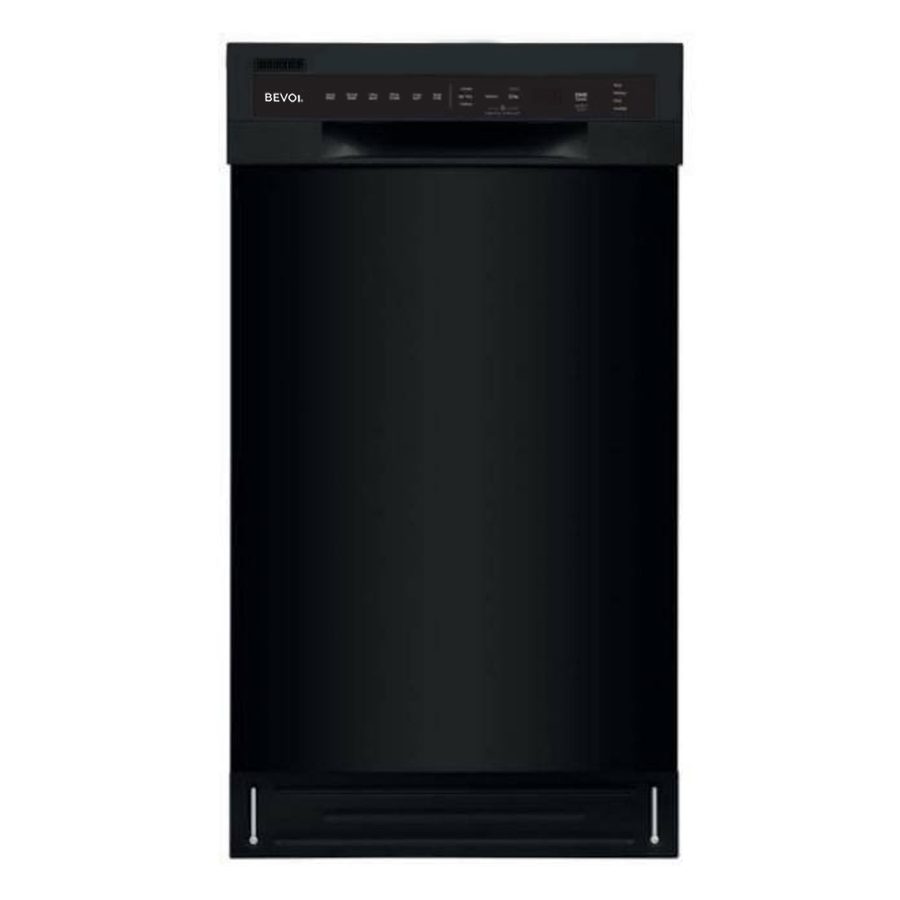 Bevoi DISHV18BEEBB 18" Built-In Front Control Dishwasher with Stainless Steel Tub in Black