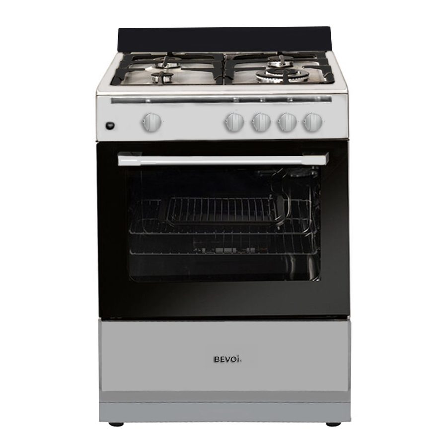 Bevoi LCBEVRG24GGSS 24 inch Freestanding 2.43 cu. ft. Gas Range with Splashback in Stainless Steel