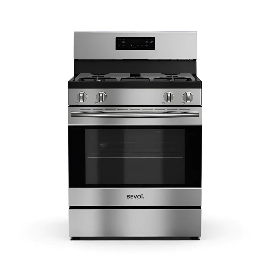 Bevoi STVBVV30GSS 30 in. 5.2 cu.ft. Freestanding Single Oven Gas Range in Stainless Steel