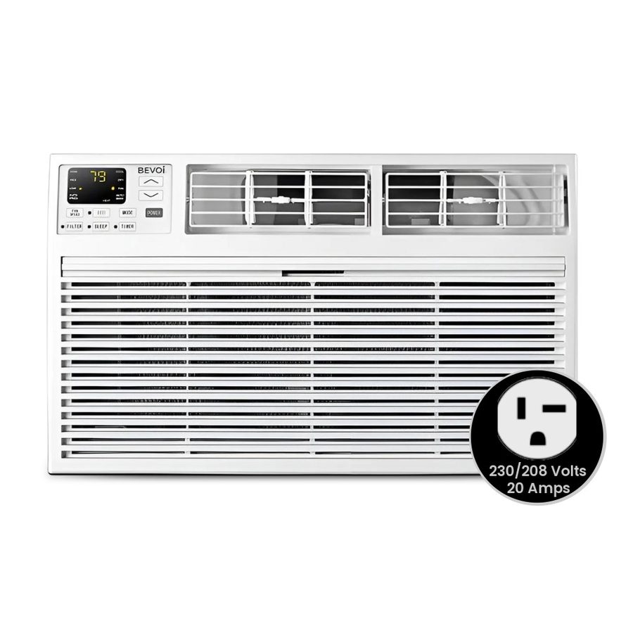 Bevoi TBEVTTW122H 12,000 BTU Through The Wall Air Conditioner Heat and Cool 230V 20A in White