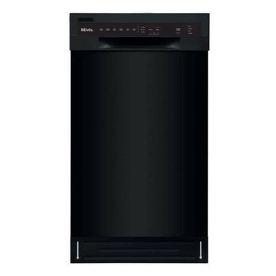 Bevoi DISHV18BEEBB 18" Built-In Front Control Dishwasher with Stainless Steel Tub in Black