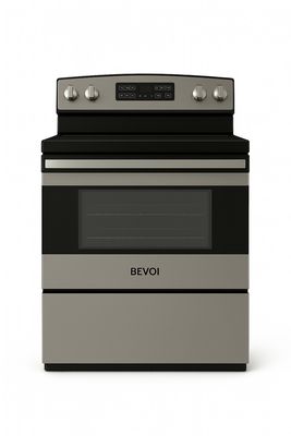 Bevoi STVBBVV30ESS 4.8 cubic Ft. Freestanding 4 Burner Element Electric Range in Stainless Steel
